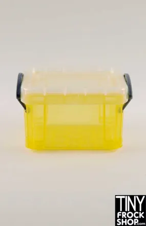 12" Fashion Doll Yellow Plastic Locking Storage Boxes