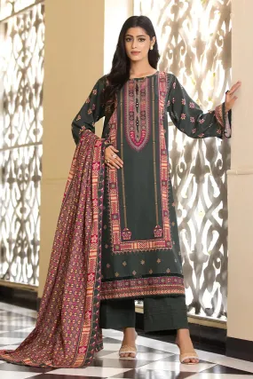 3PC Printed Unstitched Khaddar Suit KKH-2874