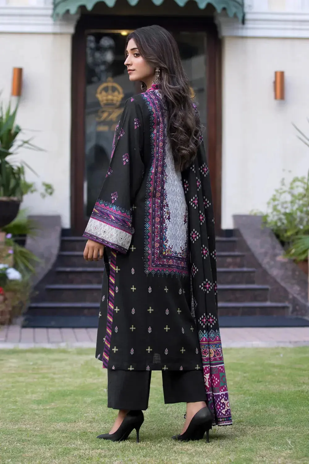 3PC Printed Unstitched Khaddar Suit KKH-2877