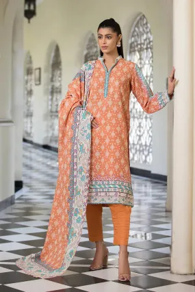 3PC Printed Unstitched Khaddar Suit KKH-2890