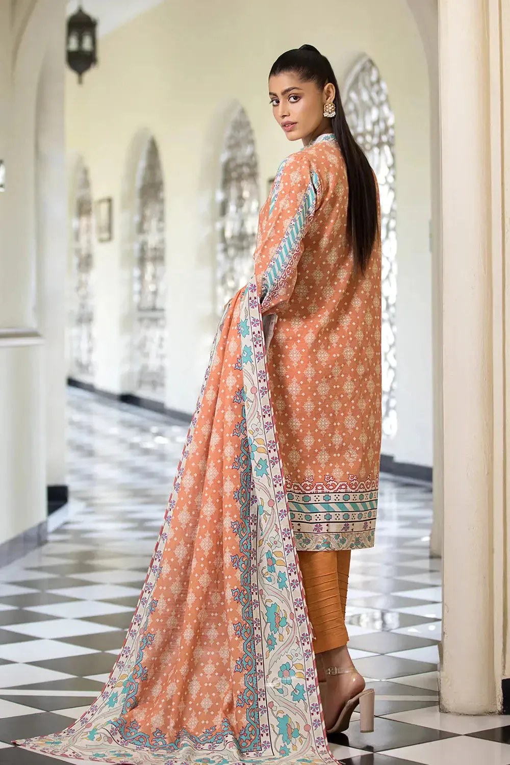 3PC Printed Unstitched Khaddar Suit KKH-2890