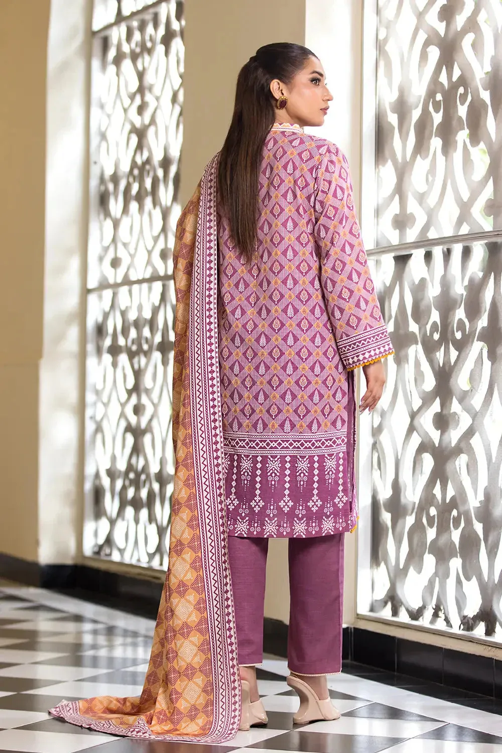 3PC Printed Unstitched Khaddar Suit KKH-2891