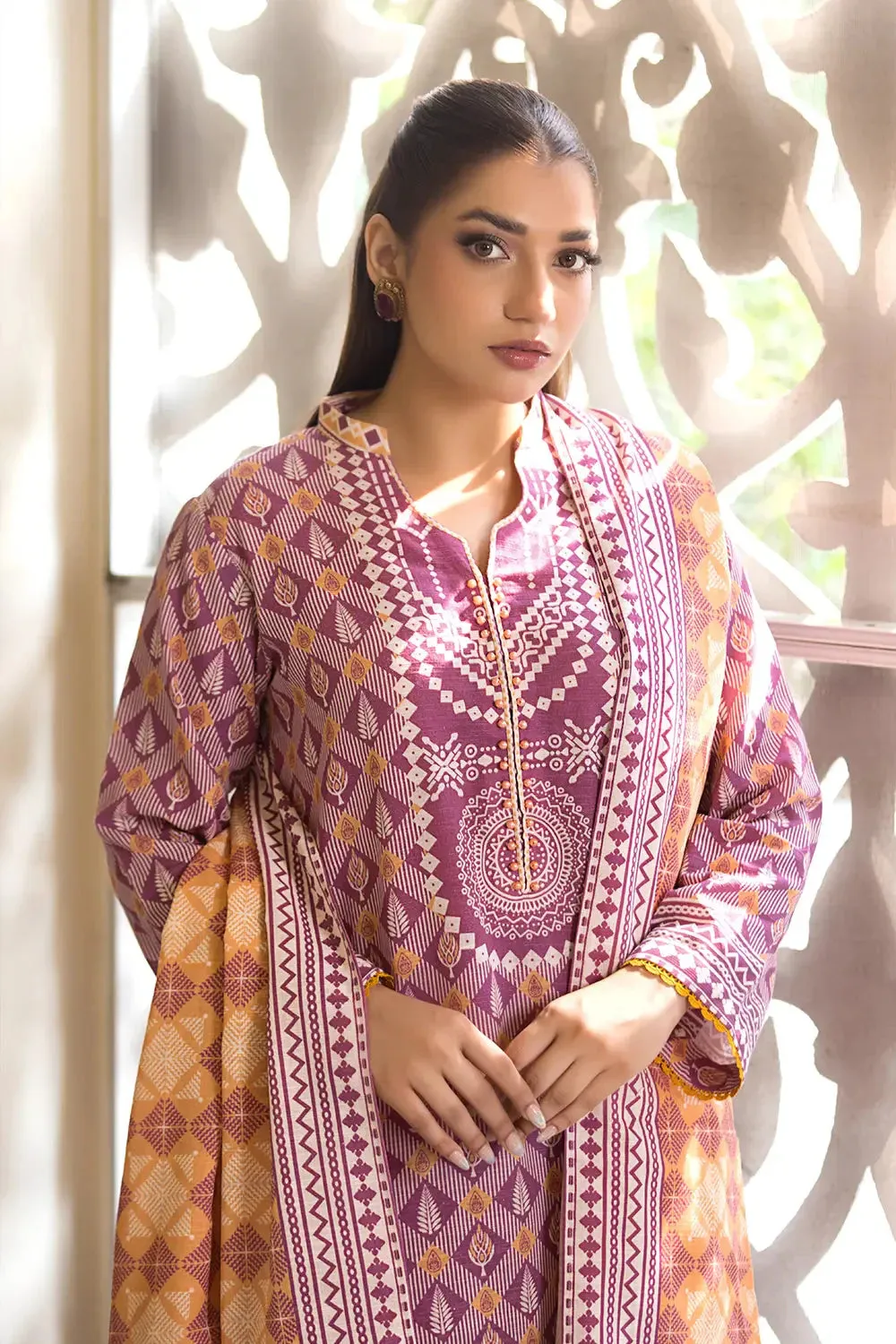 3PC Printed Unstitched Khaddar Suit KKH-2891