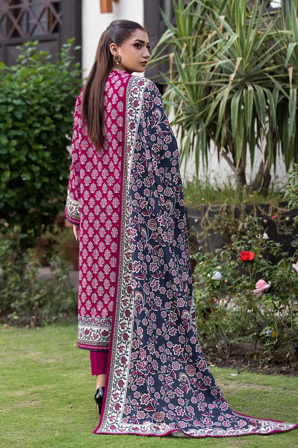 3PC Printed Unstitched Khaddar Suit KKH-2894