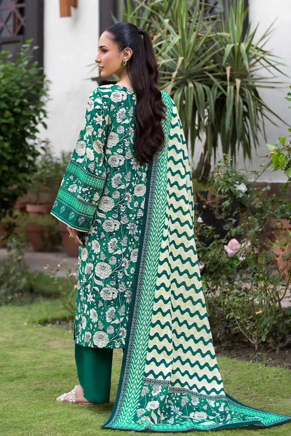 3PC Printed Unstitched Khaddar Suit KKH-2896