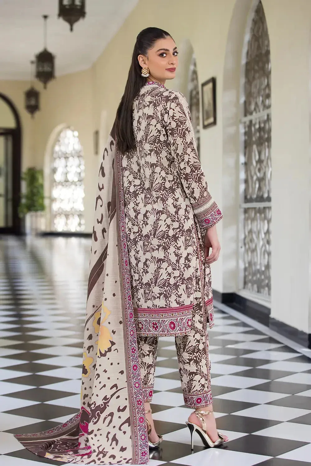 3PC Printed Unstitched Khaddar Suit KKH-2904