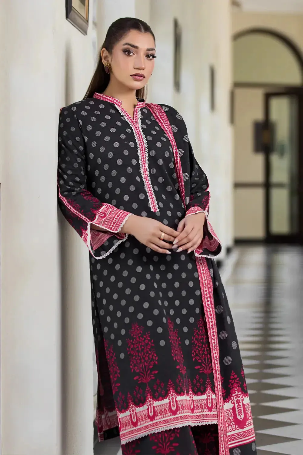 3PC Printed Unstitched Khaddar Suit KKH-2907