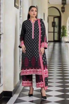 3PC Printed Unstitched Khaddar Suit KKH-2907