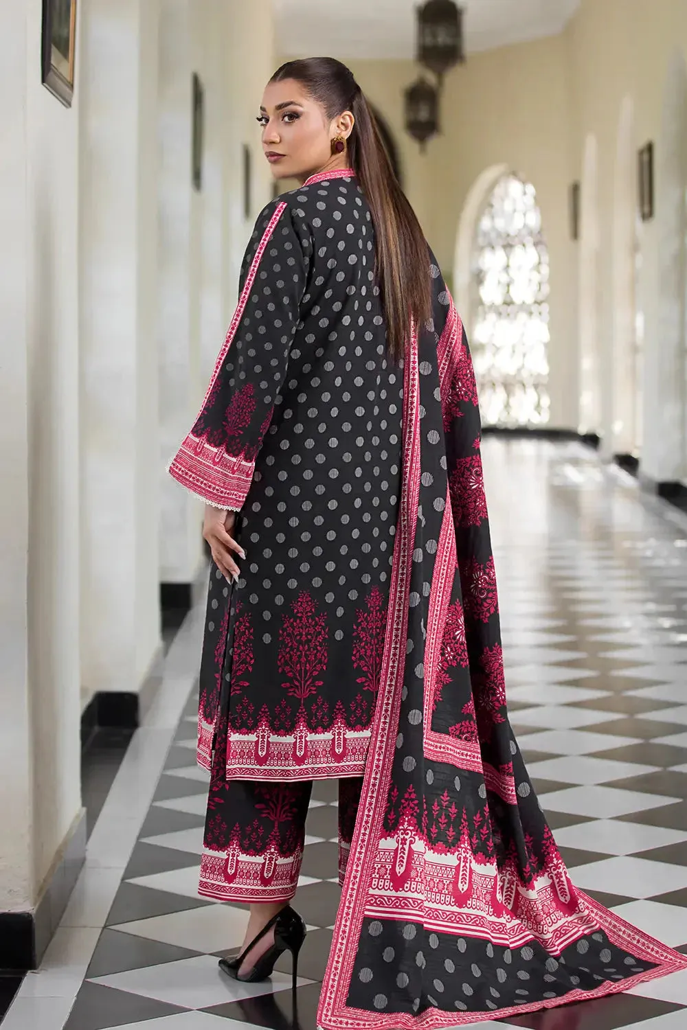 3PC Printed Unstitched Khaddar Suit KKH-2907