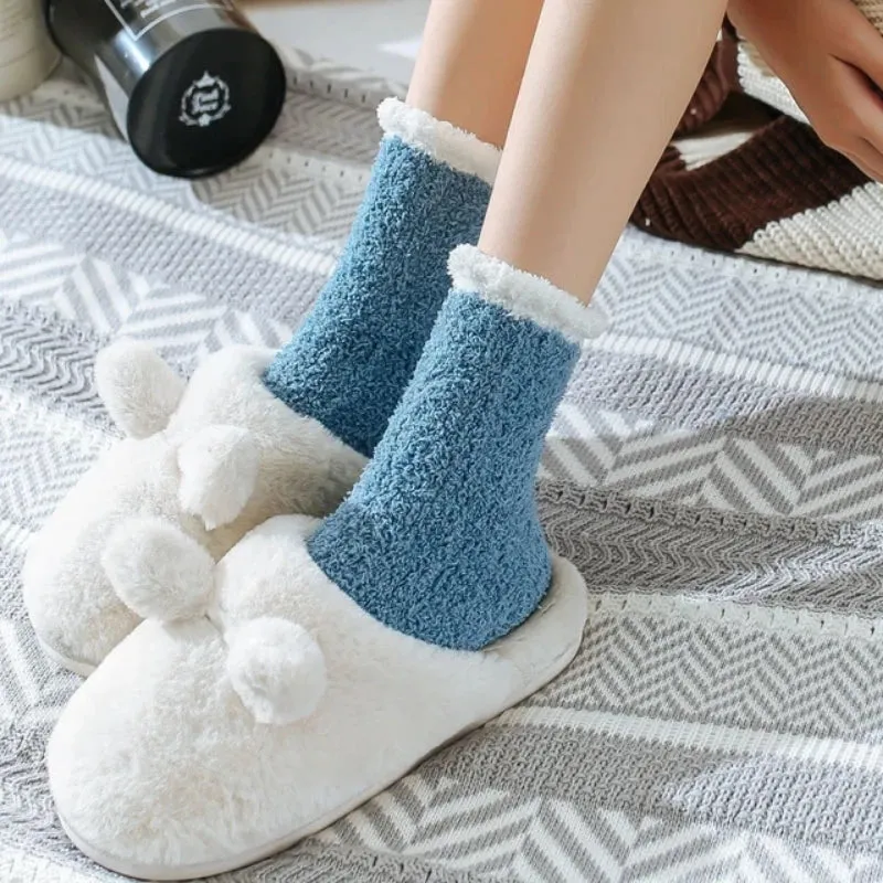 5 Pairs New Fashion Coral Velvet Fluffy Winter Warm Warm Socks Premium Quality