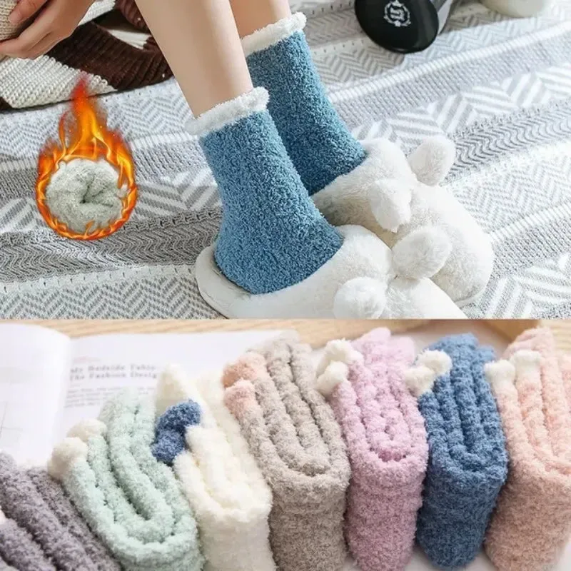 5 Pairs New Fashion Coral Velvet Fluffy Winter Warm Warm Socks Premium Quality