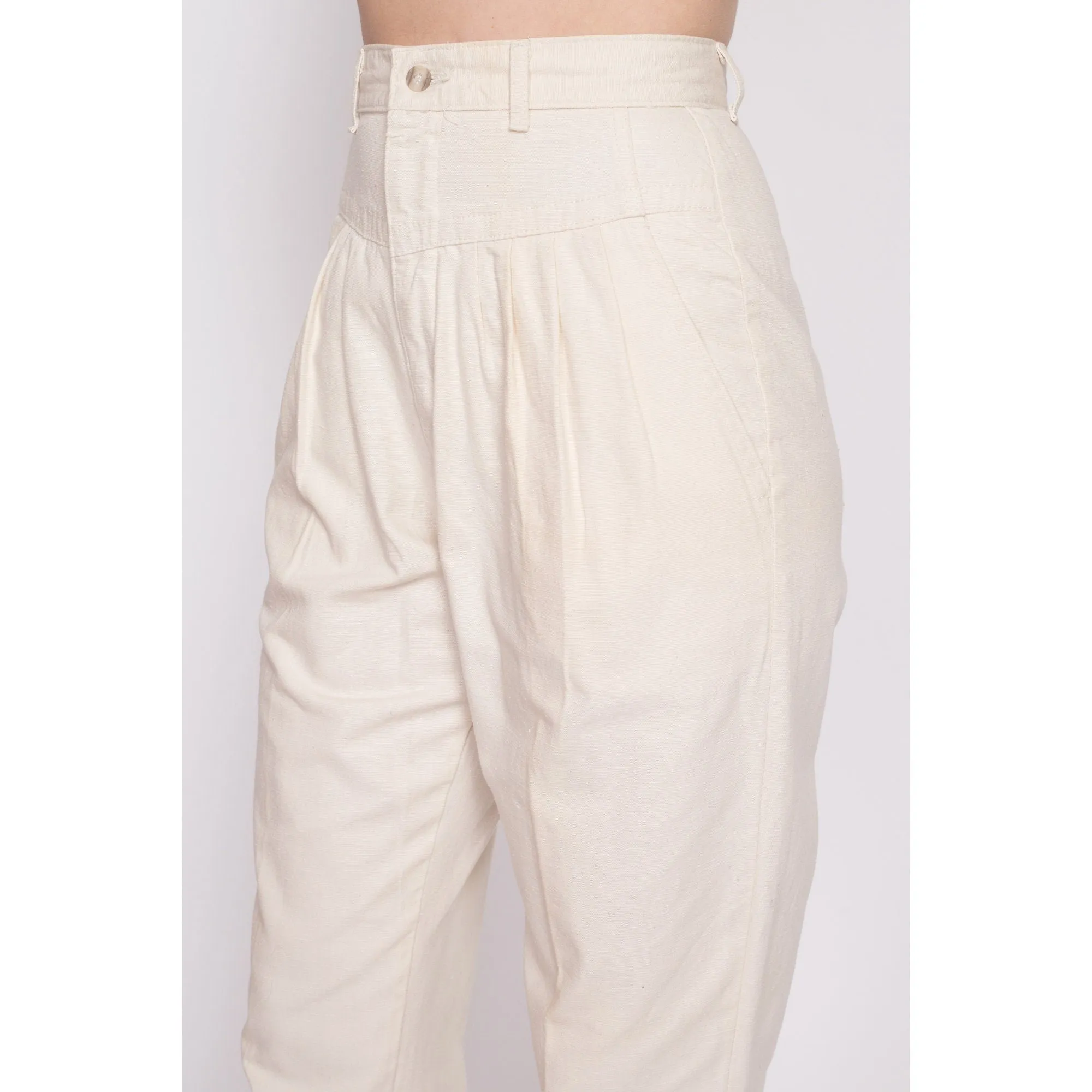 80s Lee Casuals Cotton Pleated Trousers - XS to Small, 25.5"