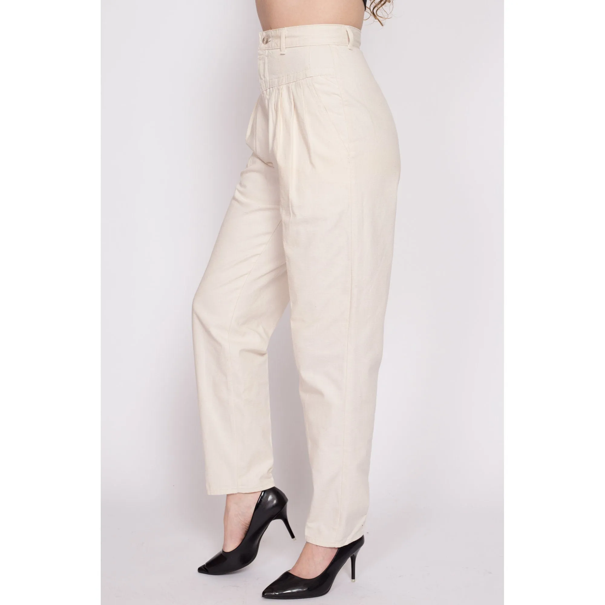 80s Lee Casuals Cotton Pleated Trousers - XS to Small, 25.5"