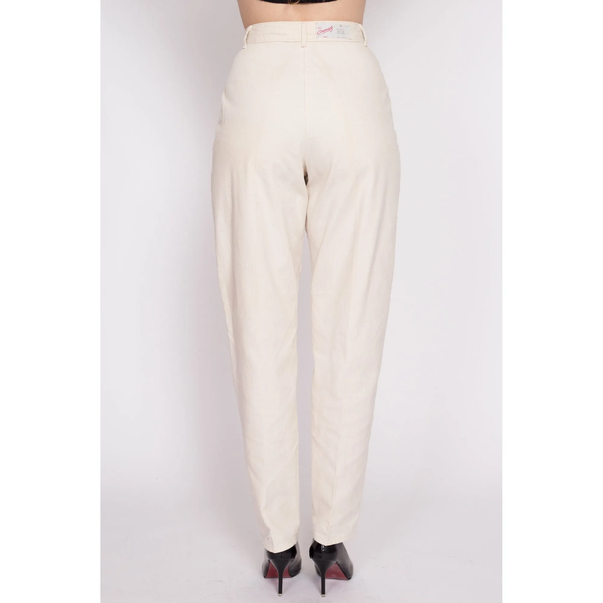 80s Lee Casuals Cotton Pleated Trousers - XS to Small, 25.5"