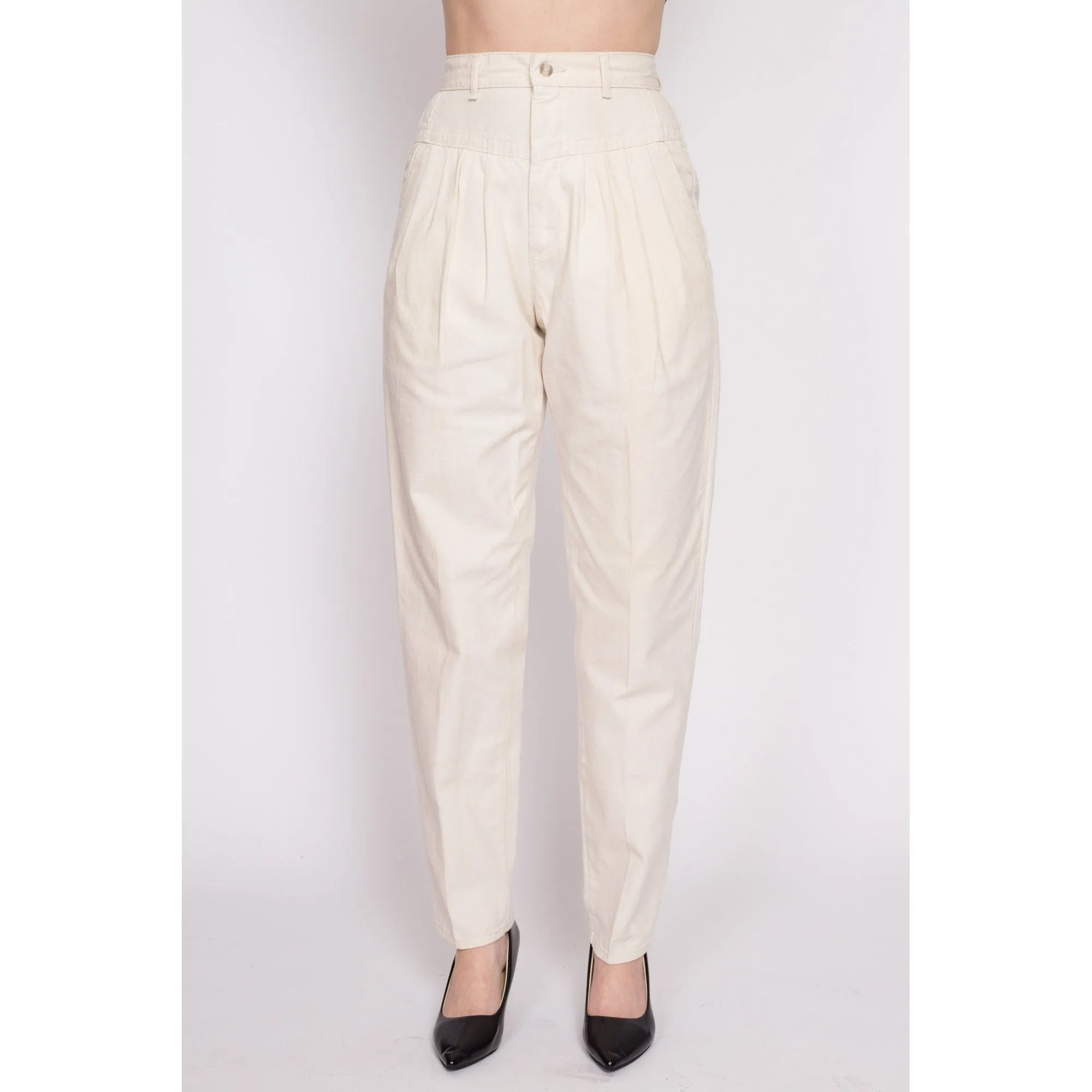 80s Lee Casuals Cotton Pleated Trousers - XS to Small, 25.5"