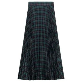 Accordian Pleated Midi Plaid