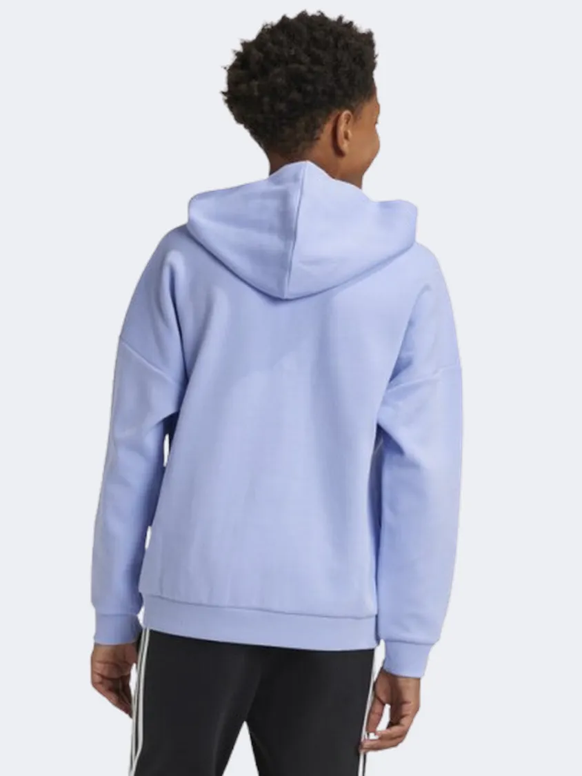 Adidas Future Icons Logo Kids-Girls sportswear Hoody Blue Spark