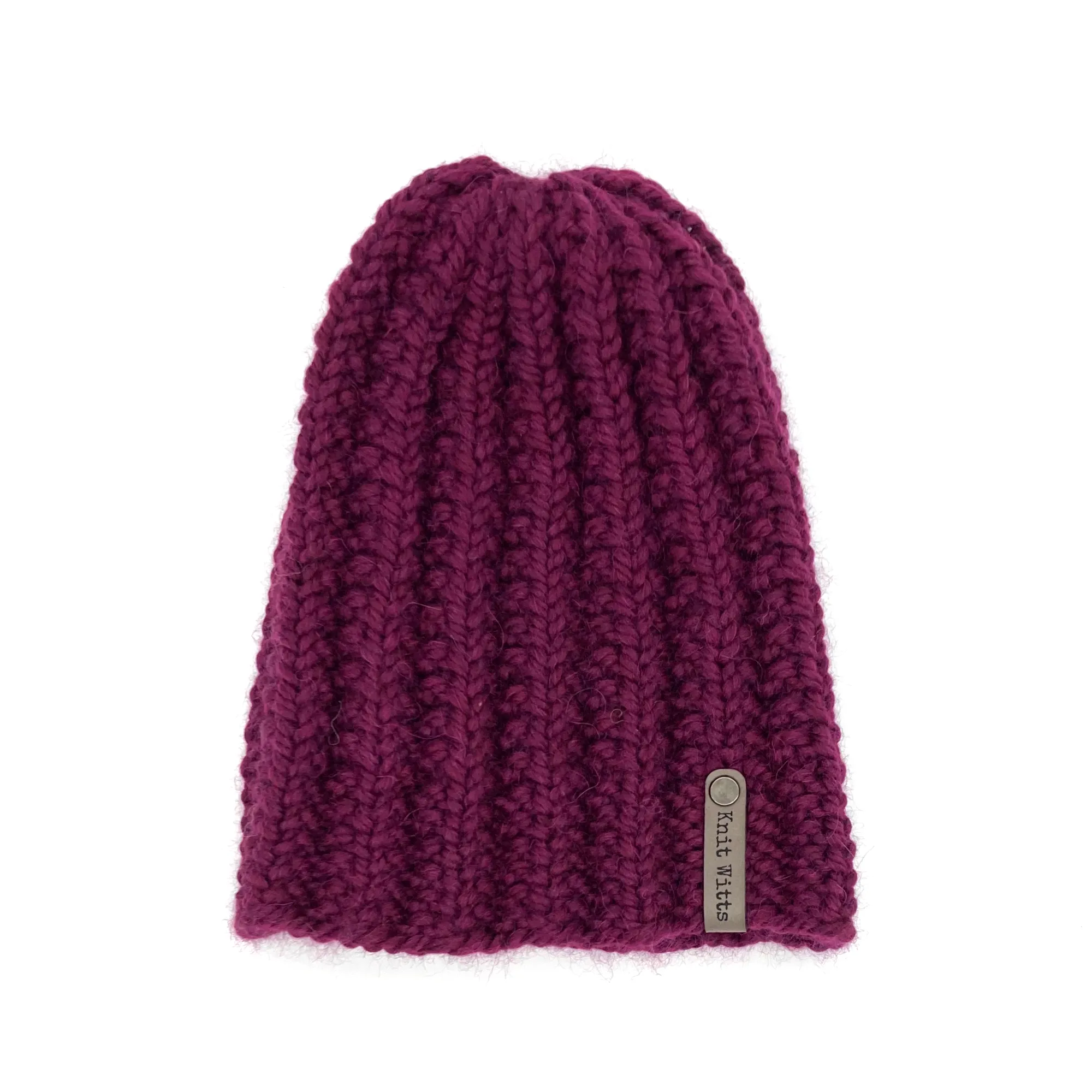 Adult Knit Beanie | Wine | Slouchy or Watchman cap | Knit Witts Global