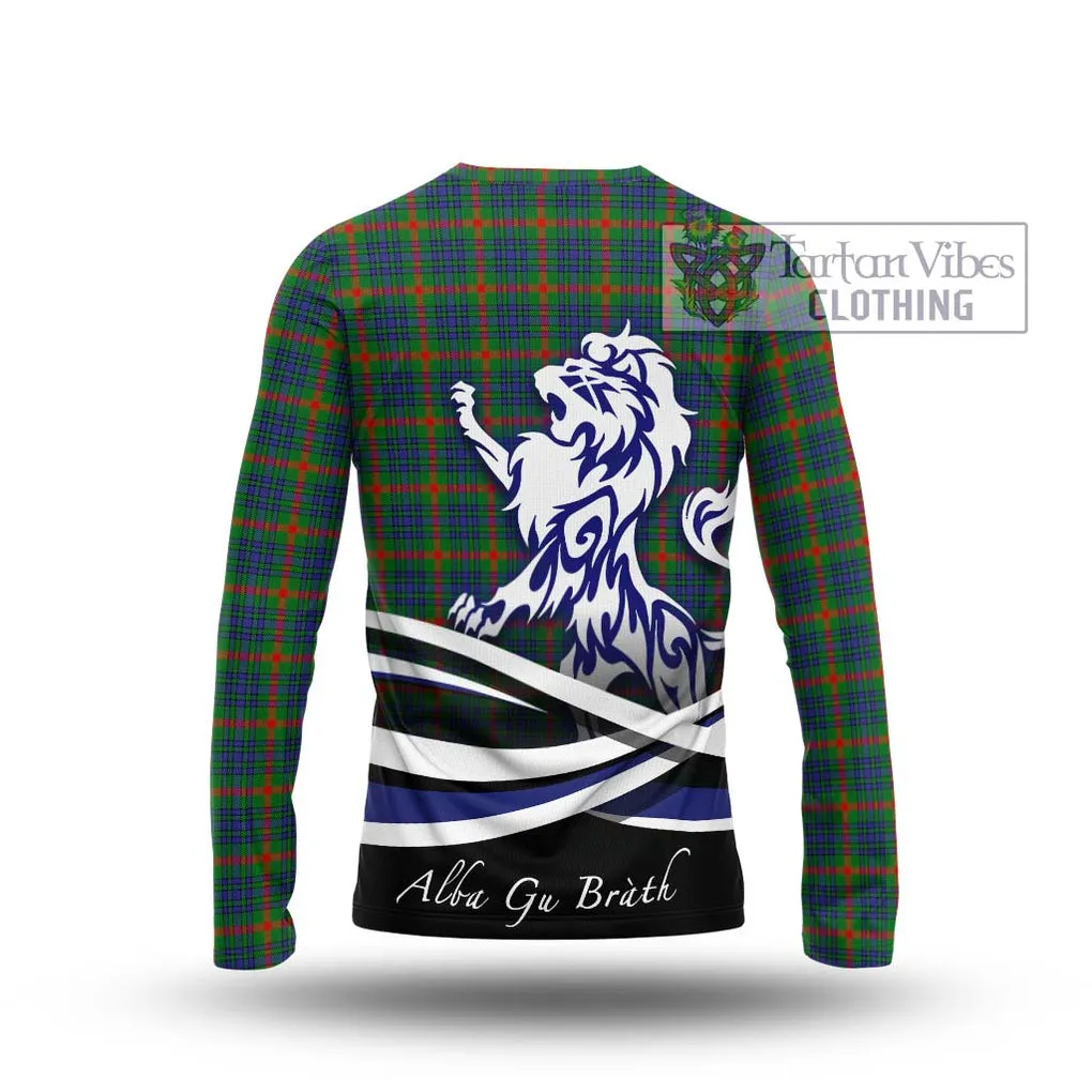 Aiton Tartan Long Sleeve T-Shirt with Alba Gu Brath Regal Lion Emblem