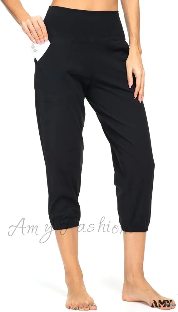 Amy Fashion - Women's Joggers with Pockets High Waisted Athletic Sports Pants