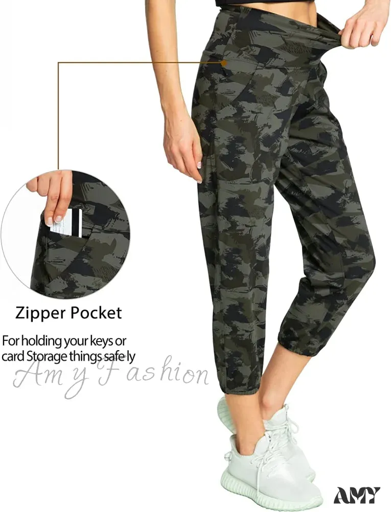 Amy Fashion - Women's Joggers with Pockets High Waisted Athletic Sports Pants