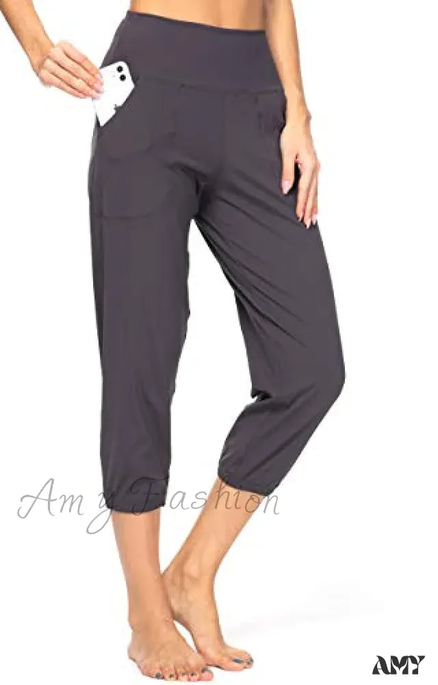 Amy Fashion - Women's Joggers with Pockets High Waisted Athletic Sports Pants