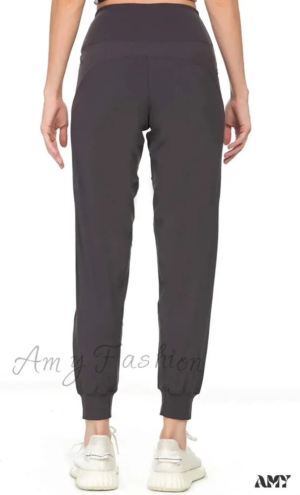 Amy Fashion - Women's Joggers with Pockets High Waisted Athletic Sports Pants