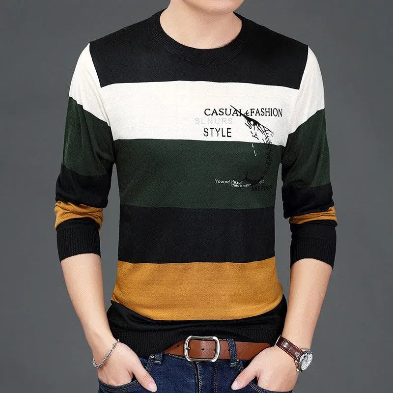 Animal Print Bottoming Shirt Men's Long Sleeve