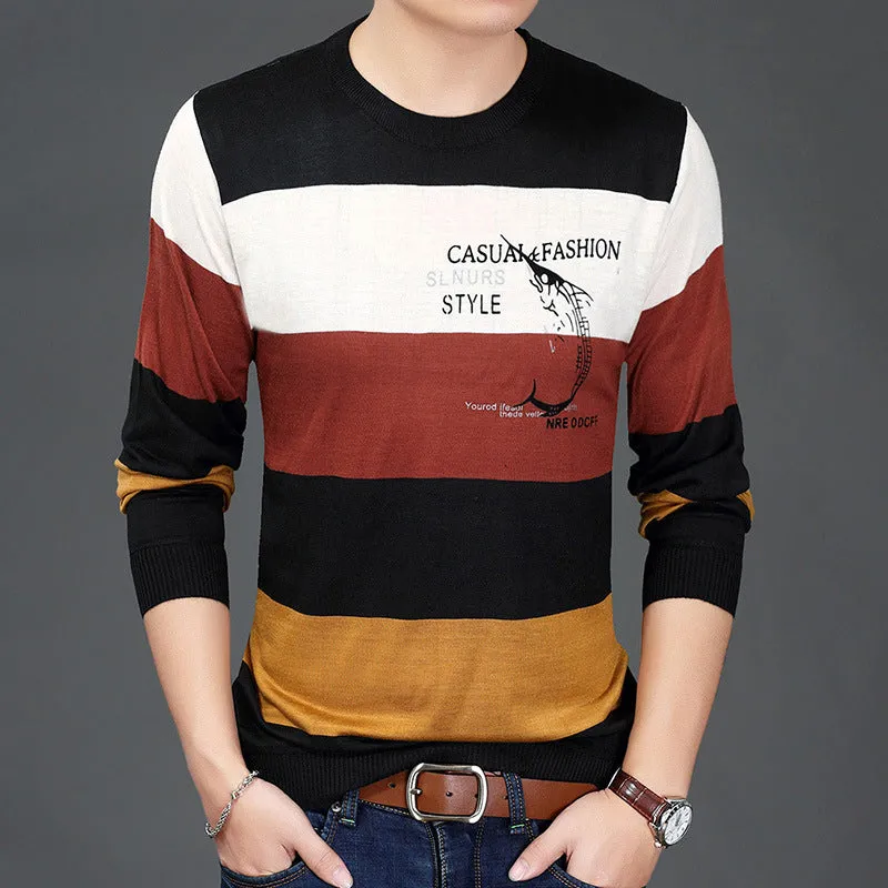 Animal Print Bottoming Shirt Men's Long Sleeve