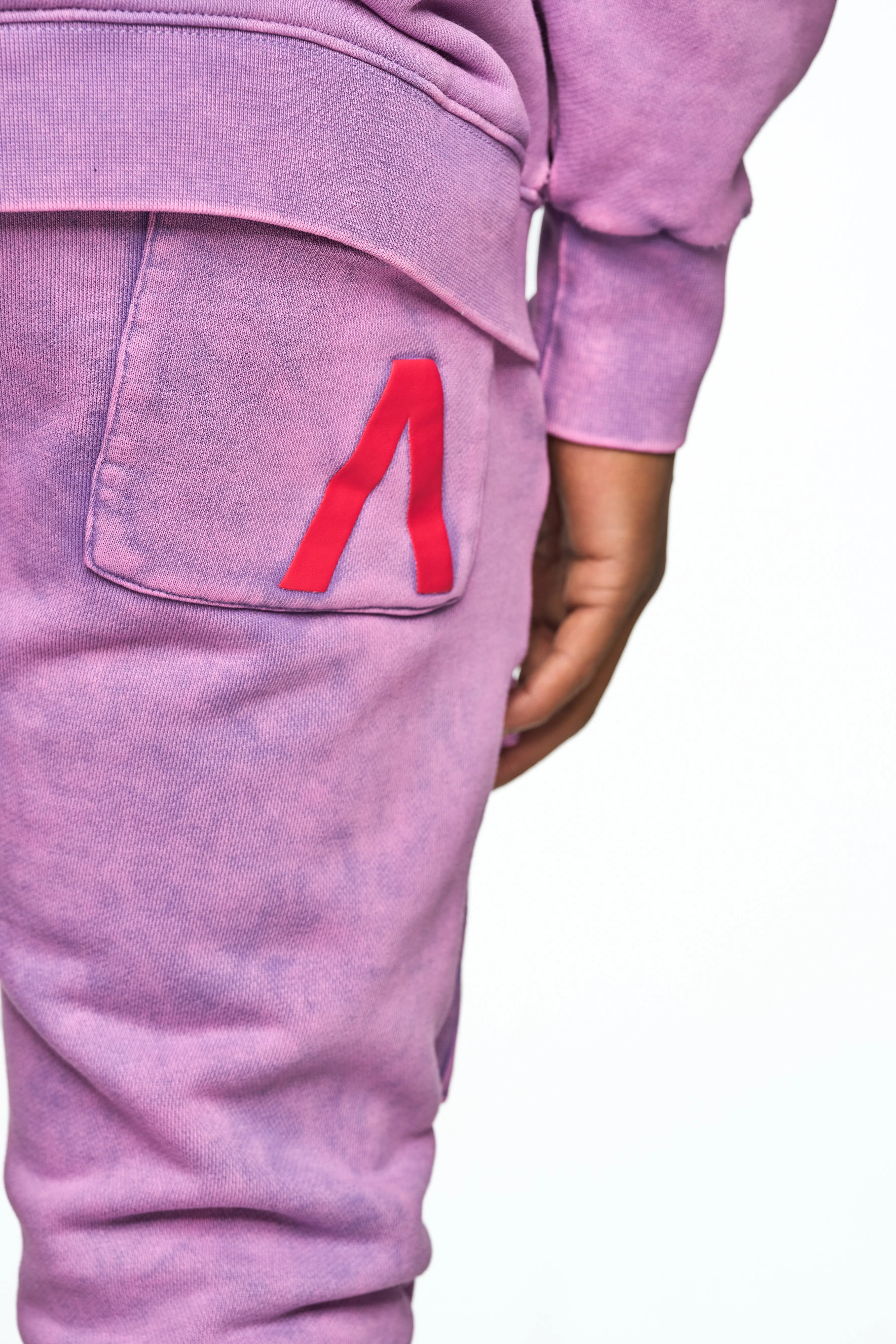 AOLOGNE NEVER ALONE LAVENDER STACK JOGGERS (LAVENDER)