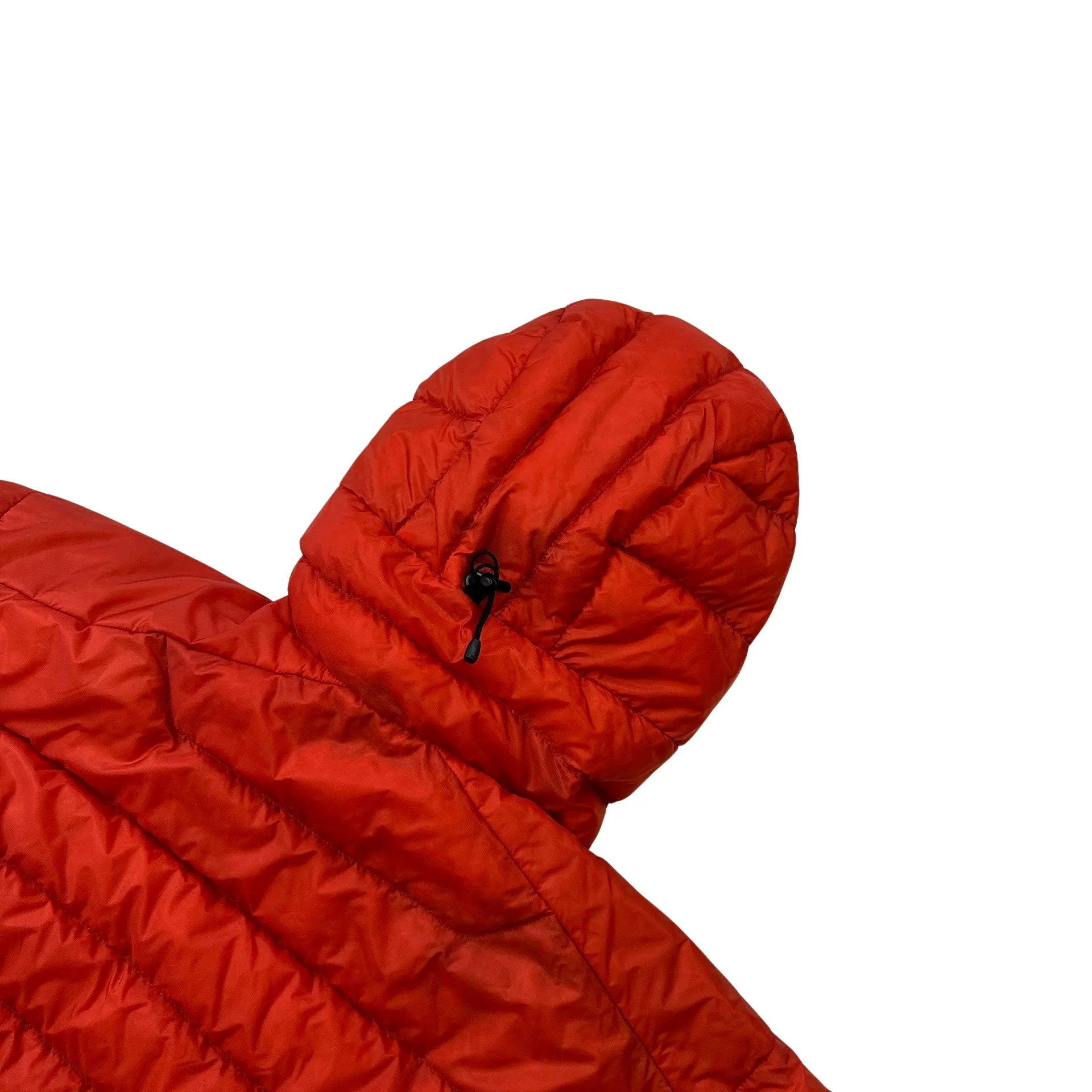 Arcteryx Red Down Filled Zipped Hooded Puffer - Medium