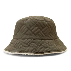 Ariat Reversible Quilted Bucket Hat - Olive Green/Tan