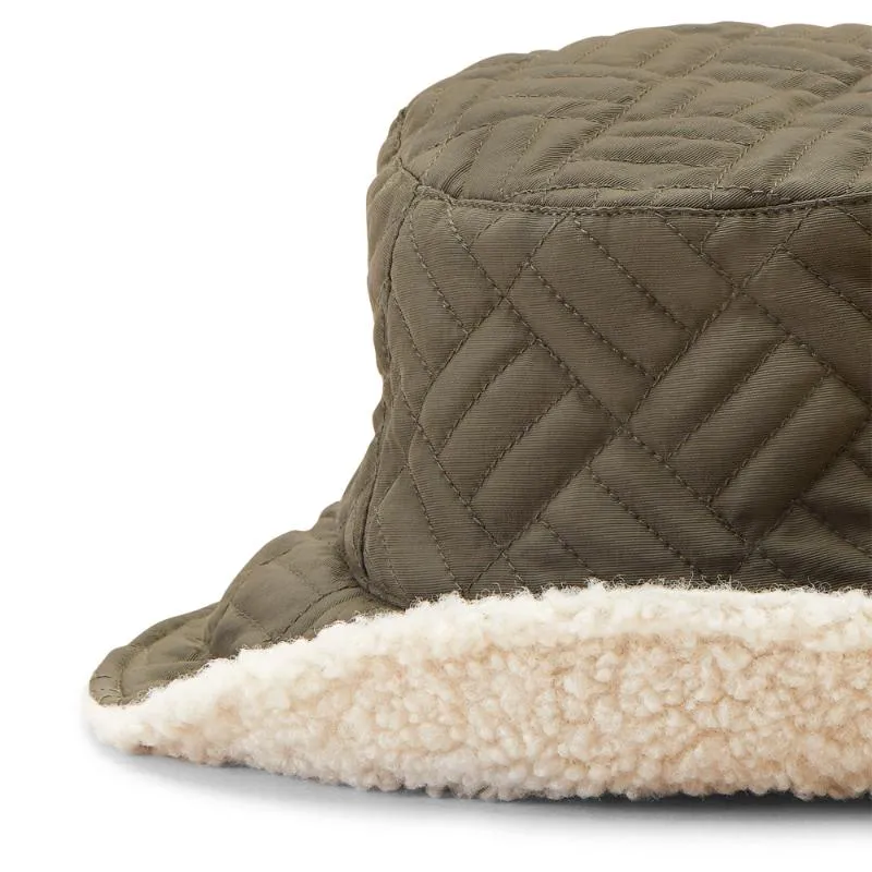 Ariat Reversible Quilted Bucket Hat - Olive Green/Tan