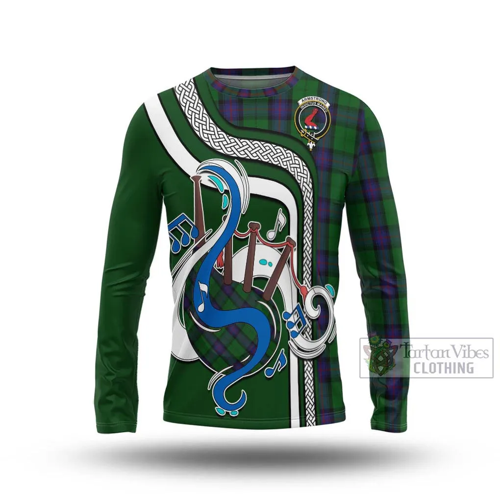 Armstrong Tartan Long Sleeve T-Shirt with Epic Bagpipe Style