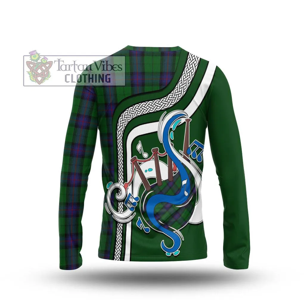 Armstrong Tartan Long Sleeve T-Shirt with Epic Bagpipe Style