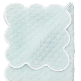 Baby Hand Quilted Satin Blanket-Blue