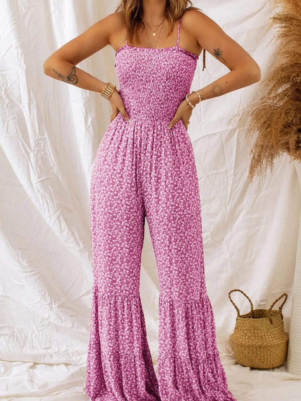 Beachy Floral Print Jumpsuit