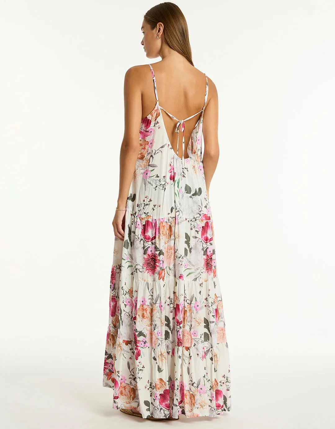 Belle Tiered Maxi Sundress - Coconut