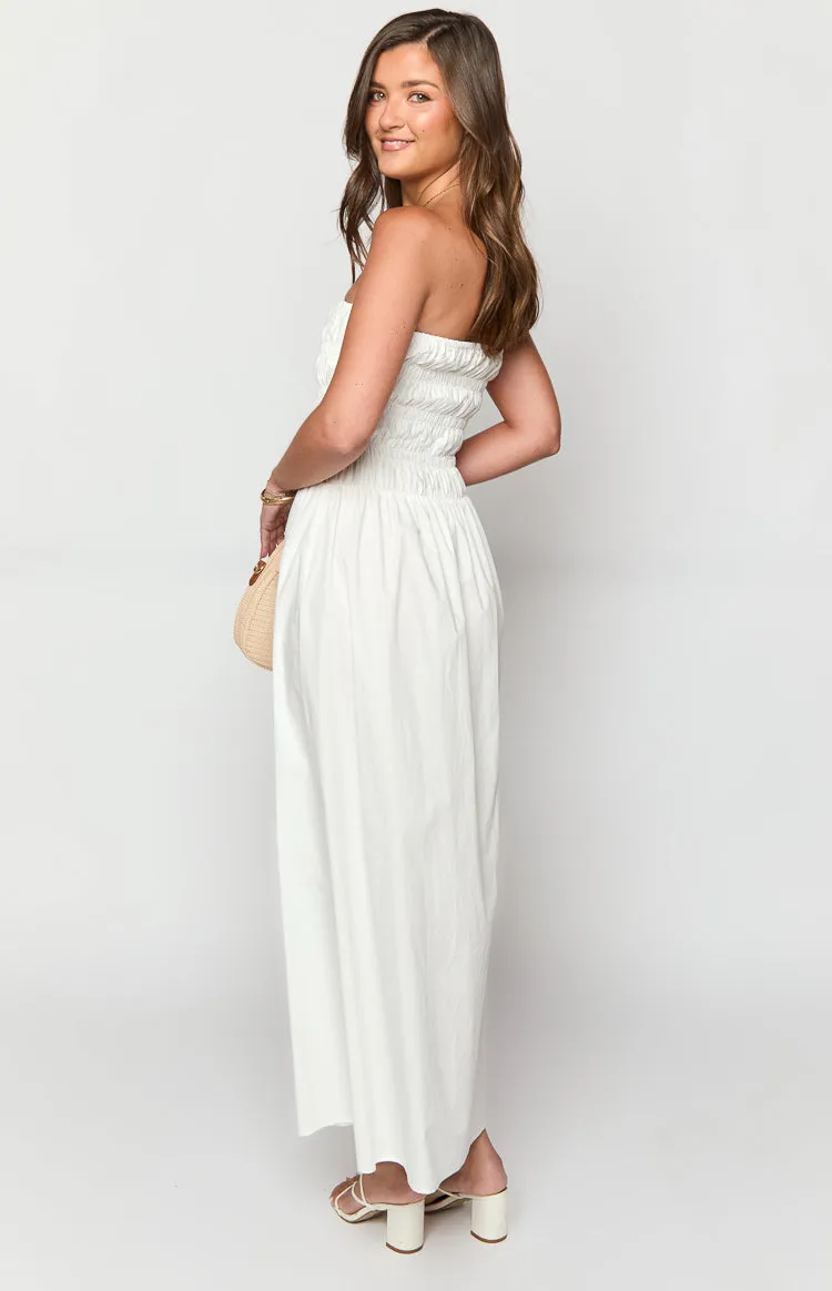 Benetti White Strapless Maxi Dress