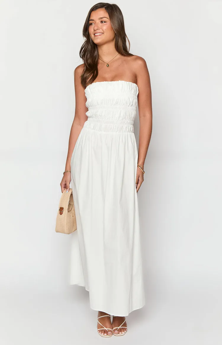 Benetti White Strapless Maxi Dress