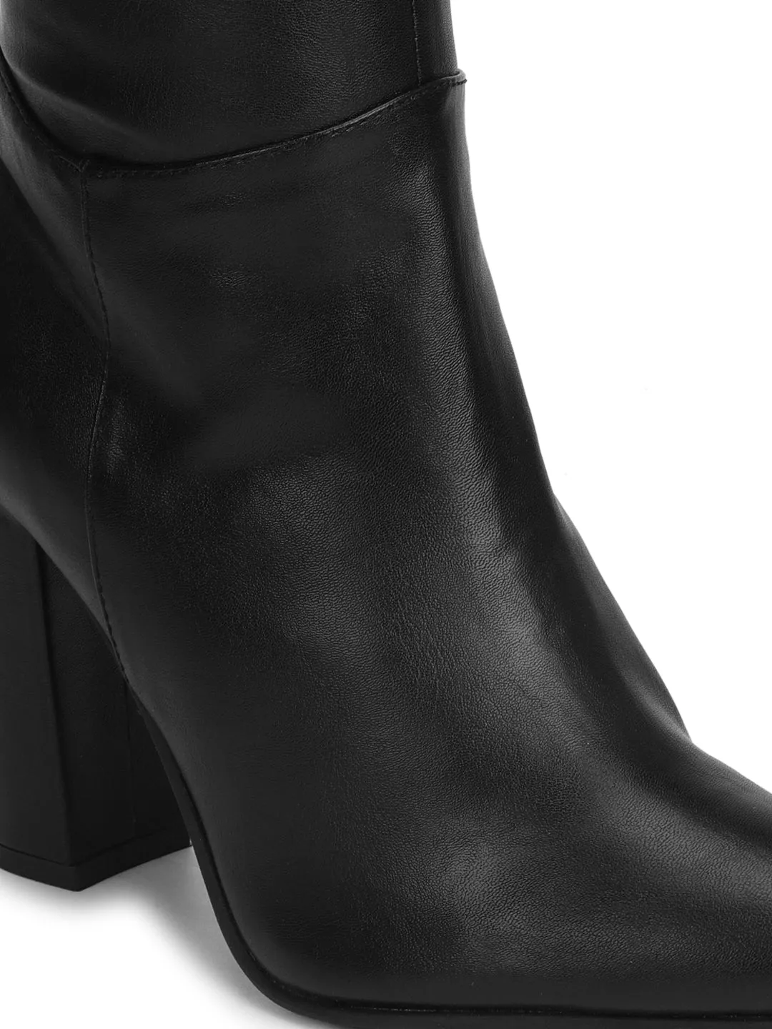 Black PU Block Heel Knee High Boots (TC-ST-1178-BLKPU)