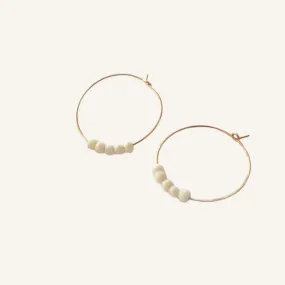 Bone Bead Hoops - Gold Filled