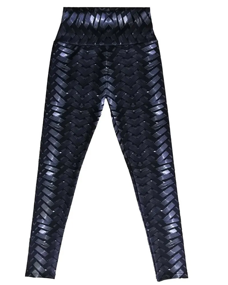 Braided Pattern High Waist Skinny Active Pants