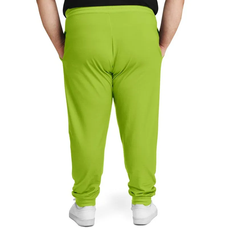 Bright Warm Green Joggers | Unisex | with PLUS sizes | Bright Pure Warm Green | C38M0Y100K0