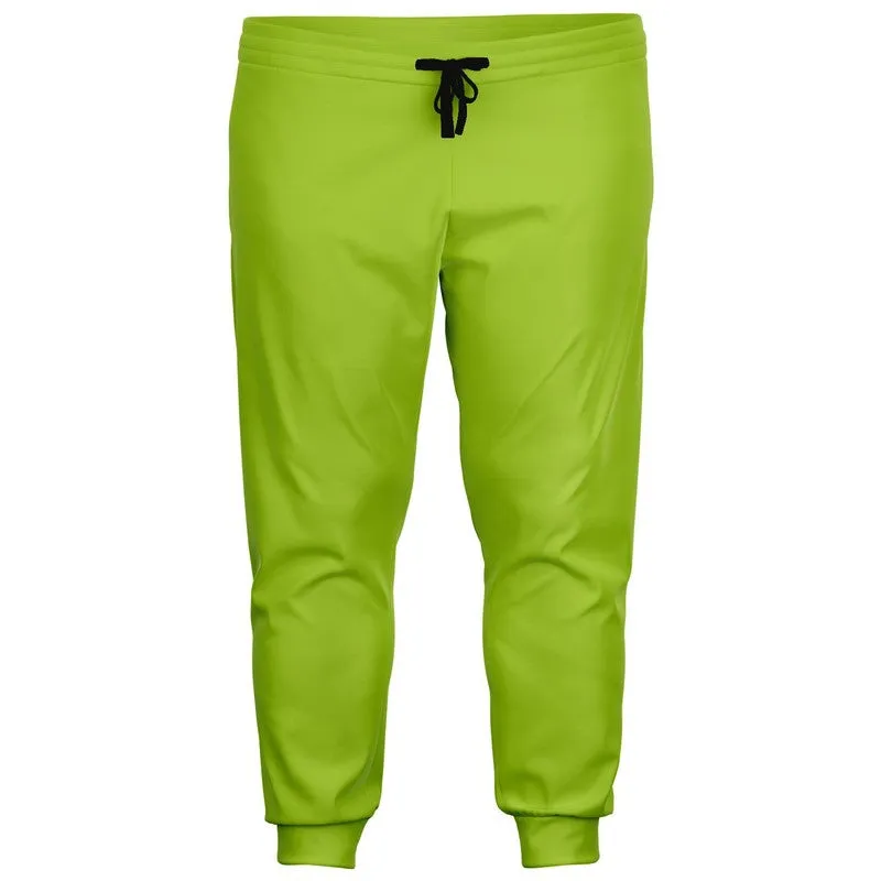 Bright Warm Green Joggers | Unisex | with PLUS sizes | Bright Pure Warm Green | C38M0Y100K0