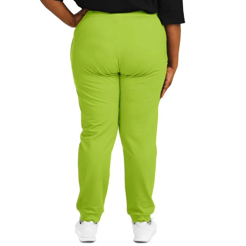 Bright Warm Green Joggers | Unisex | with PLUS sizes | Bright Pure Warm Green | C38M0Y100K0