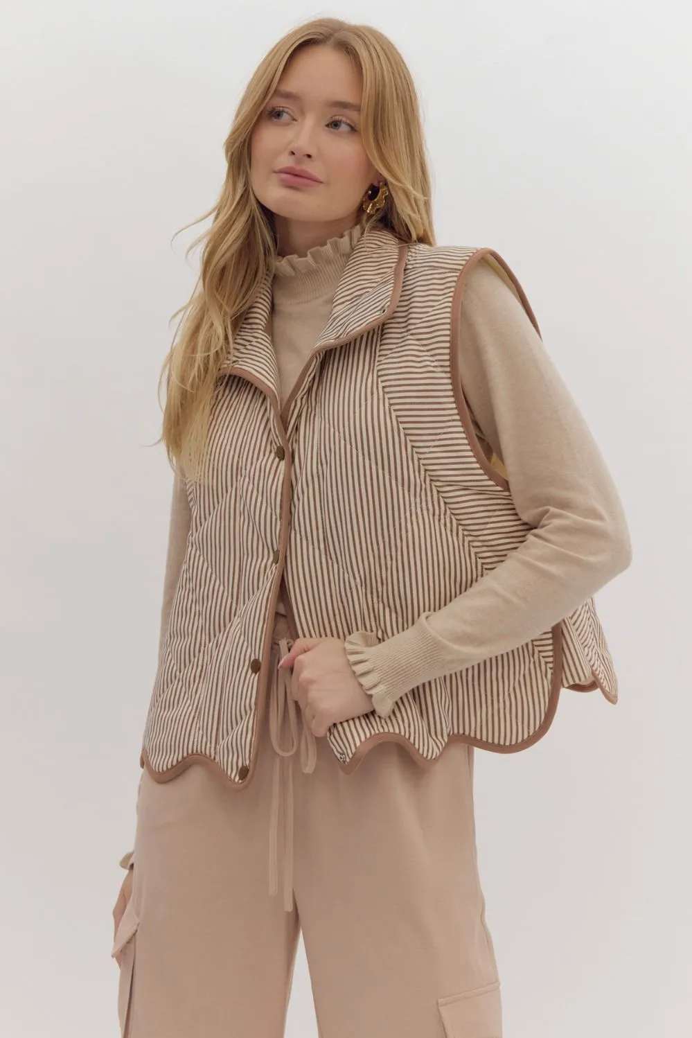 Brown Striped Vest