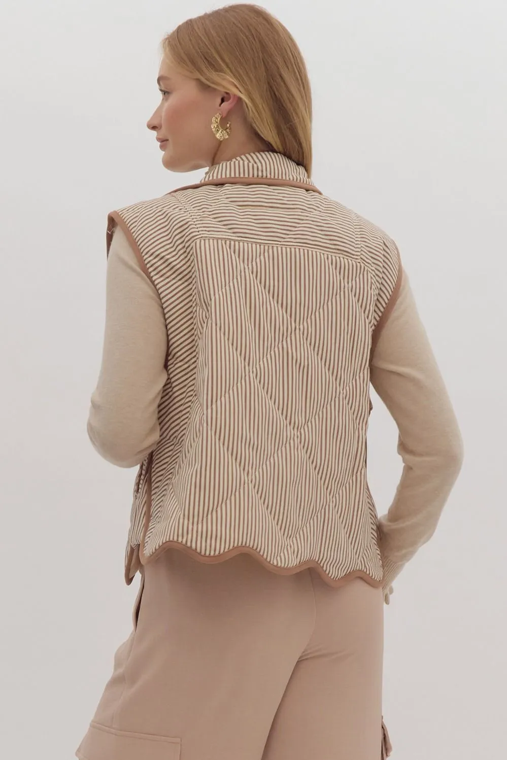 Brown Striped Vest