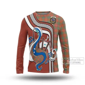 Bruce Ancient Tartan Long Sleeve T-Shirt with Epic Bagpipe Style