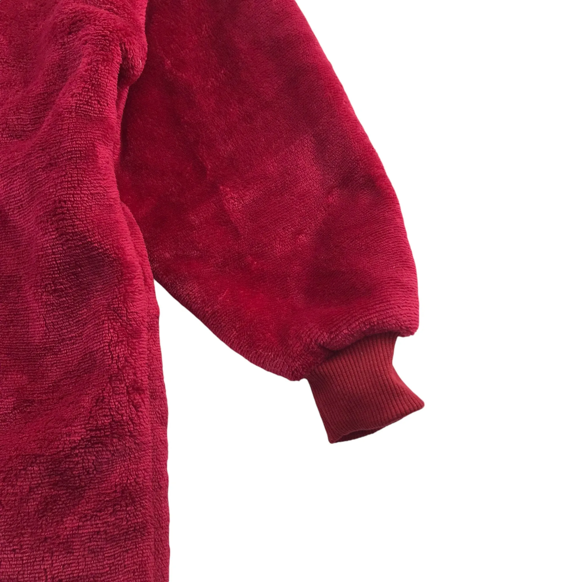 Burgundy blanket hoodie 11-13 fluffy velour texture loungewear